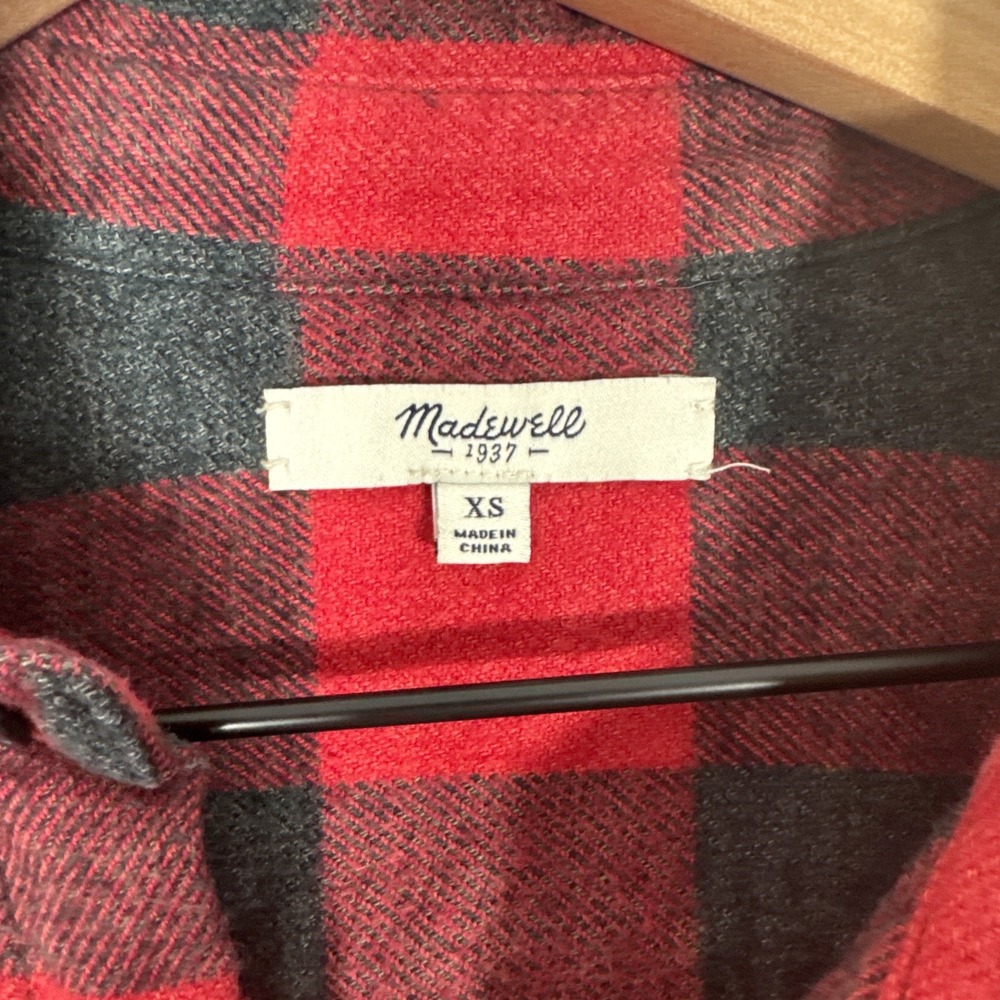 Madewell Flannel Cargo Workshirt in Buffalo Check Women's Size XS - Picture 2 of 8